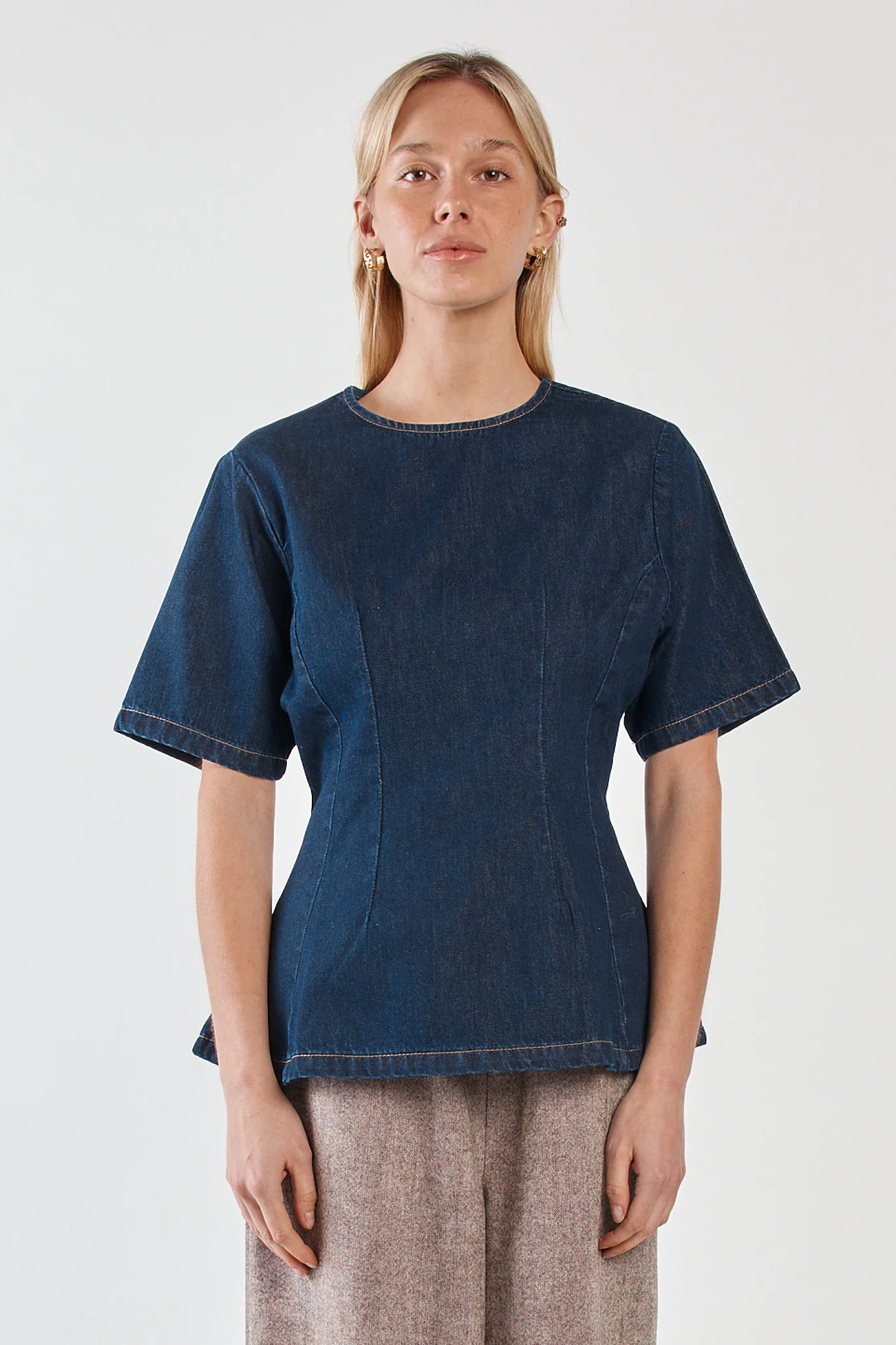 Abi Fitted Denim Tee