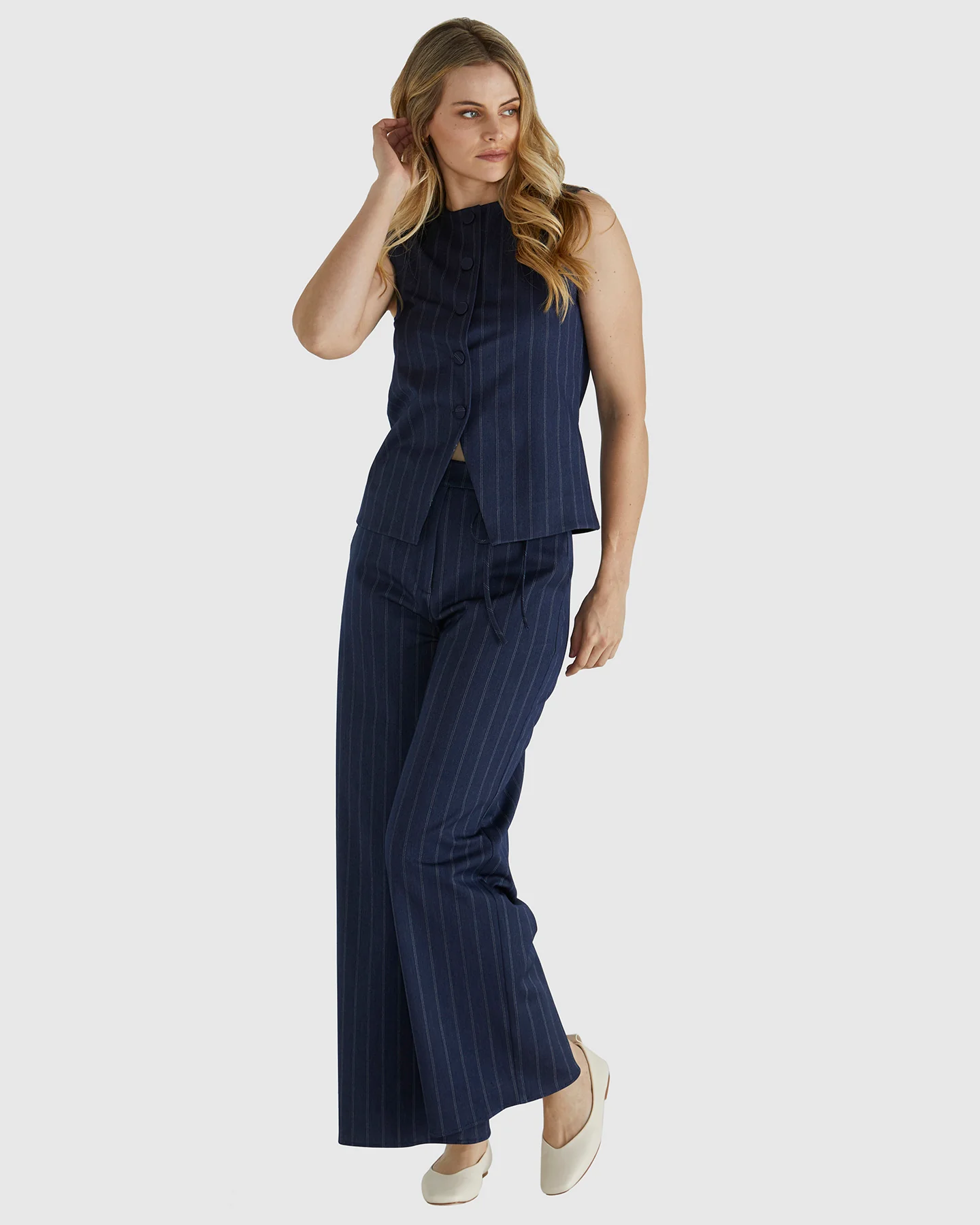 PETRA PANT - Navy Pinstripe - Image 7
