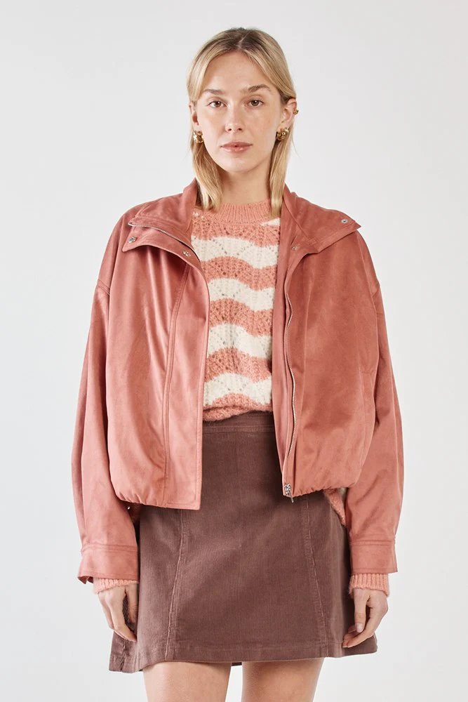 Sara Suede Bomber Jacket - Image 2