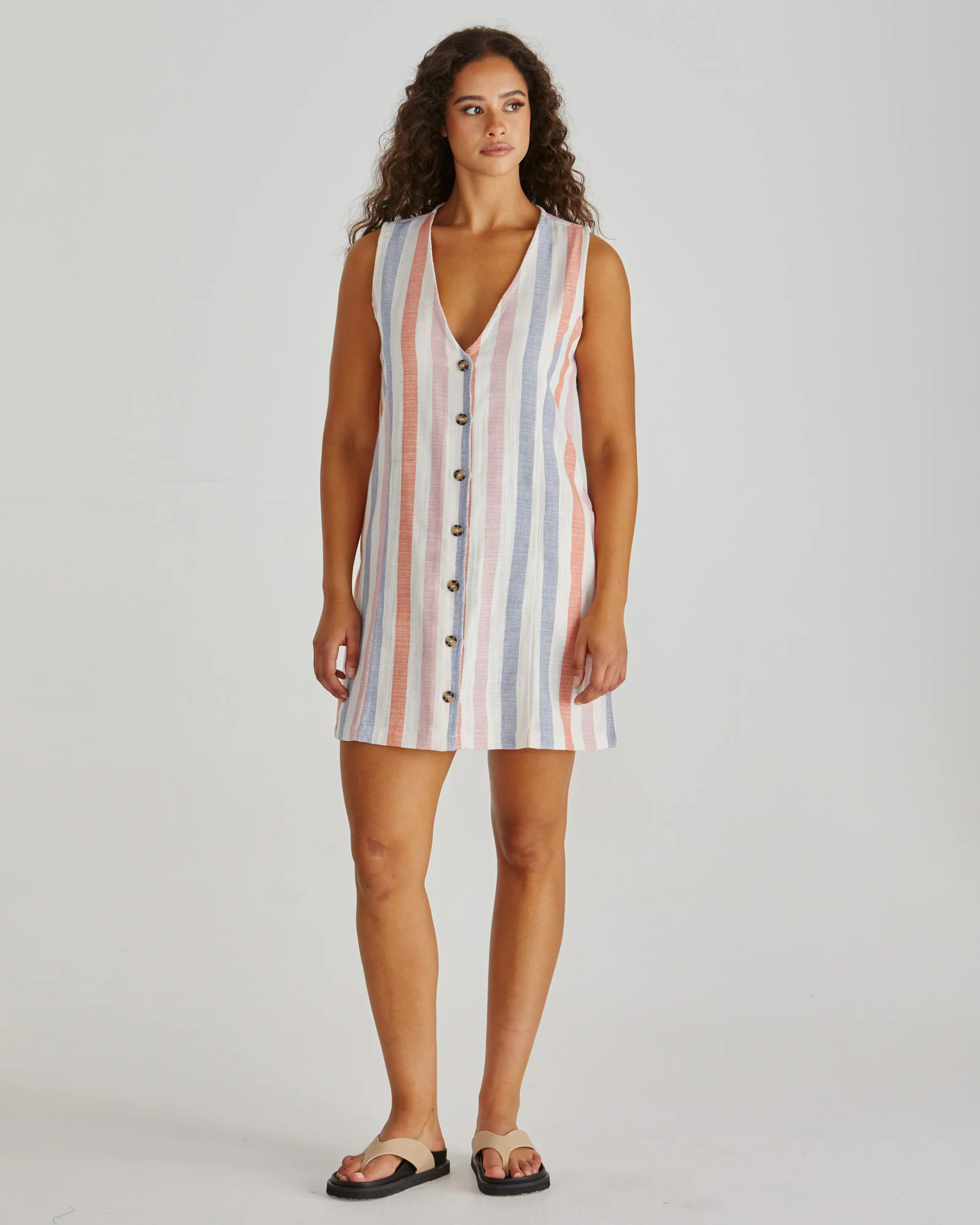 TRAVIS VEST DRESS - Multi Stripe - Image 4