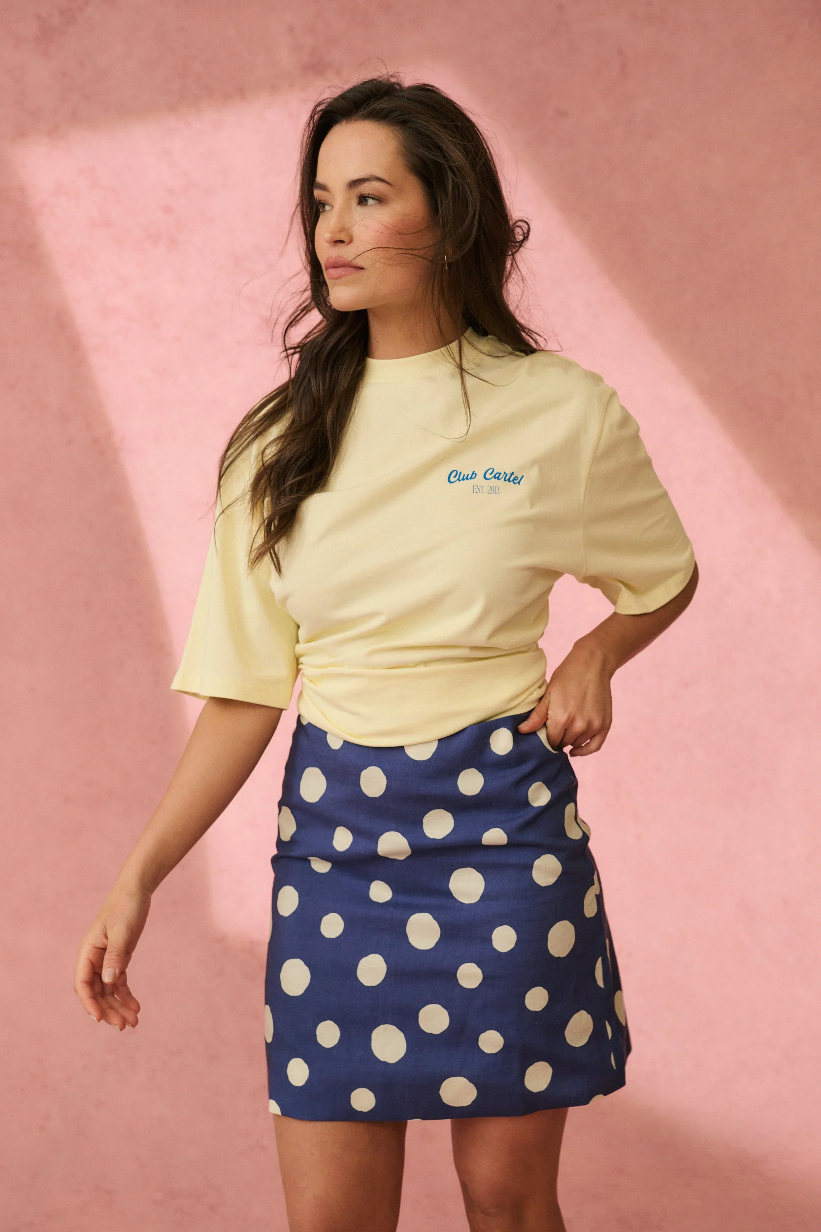 ZYLA MINI SKIRT - Navy Spot - Image 4